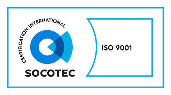 ISO9001 international certification by SOCOTEC